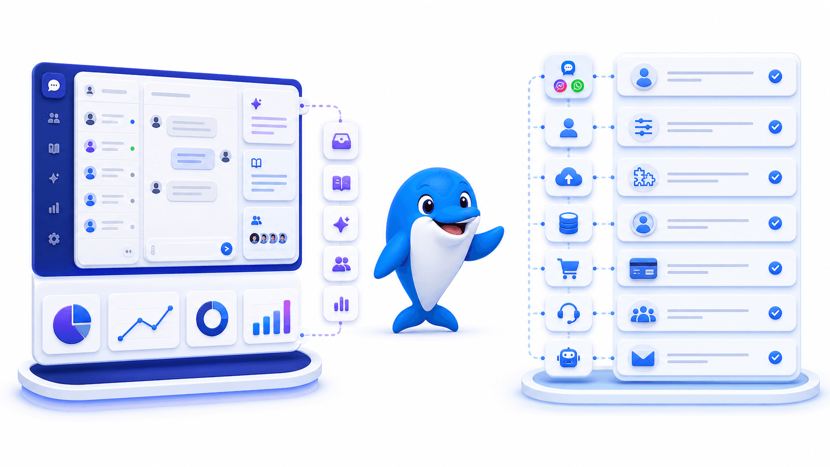 Echo comparing an AI-first support workspace with a broader customer automation journey